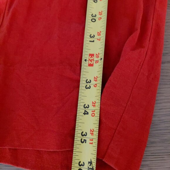 Paloma S Nice Things Orange Linen Pants Pockets Size 36 Travel Casual Resort - Picture 7 of 7